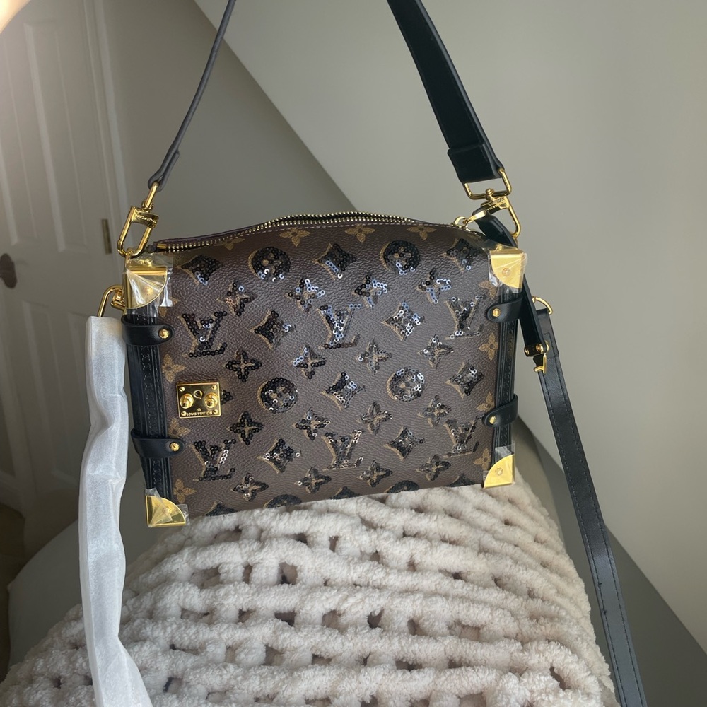 Sequin & leather Brown  Crossbody Bag